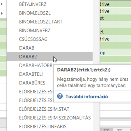 Függvények használata II. (Darabszámot visszaadó függvények)