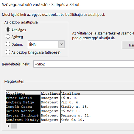 Szöveges adatok kezelése